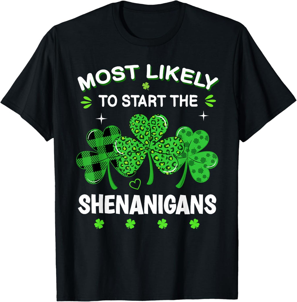 St Patricks day Shamrock Shenanigans leopard Irish women men T-Shirt