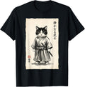 Samurai Cat Warrior Kawaii Anime Japanese Art Cat Samurai T-Shirt