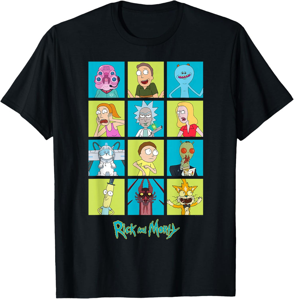 Rick and Morty Characters Adult Cartoon Fashion T-Shirt