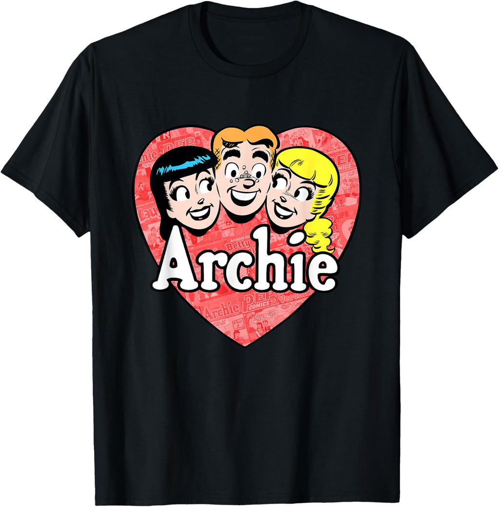 Retro Archie Heart Design Featuring Archie, Betty & Veronica T-Shirt