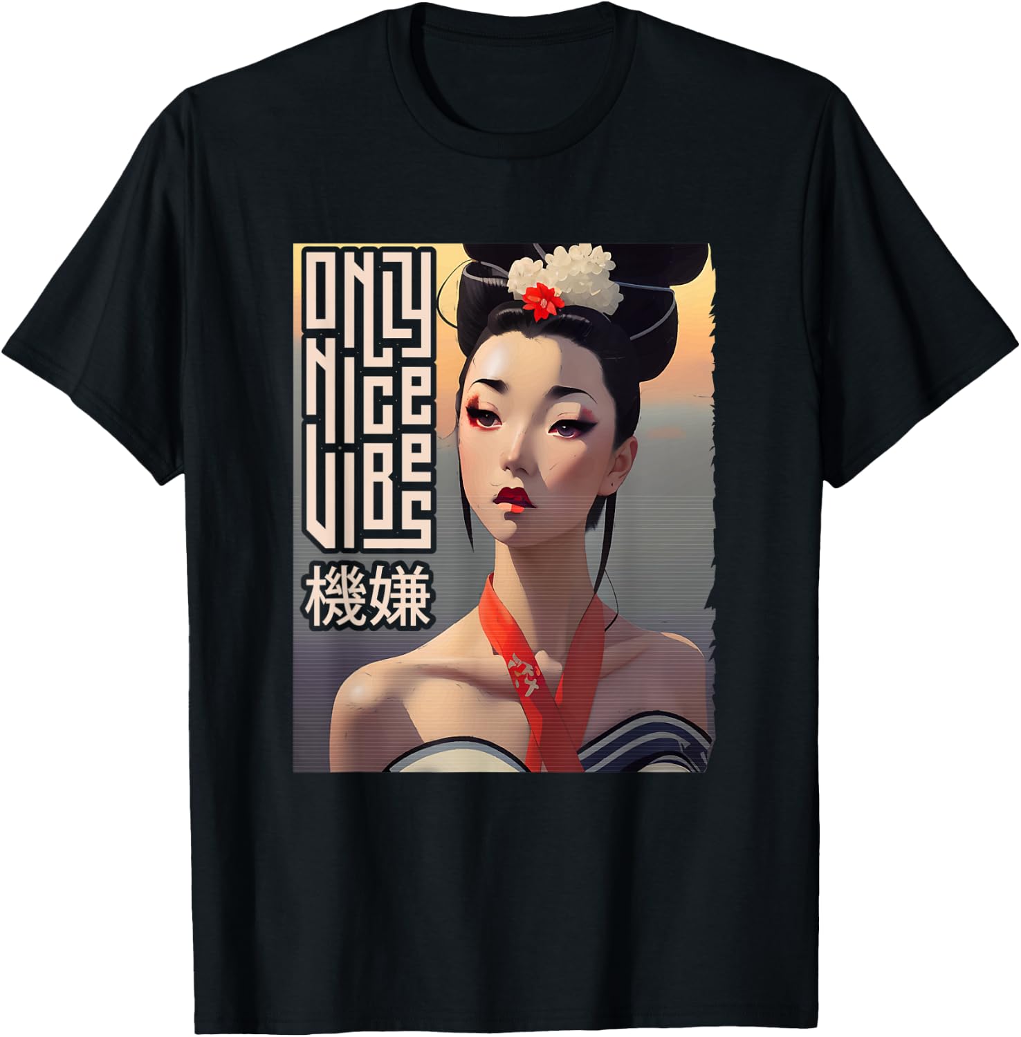 Japanese Aesthetic Art Anime & Manga Geisha Vintage Retro T-Shirt