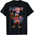 F Caw F Funny 4th of July Fawk American Flag Rooster Meme T-Shirt