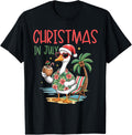 Christmas in July Silly Goose Palm Tree Beach Summer Hawaii T-Shirt