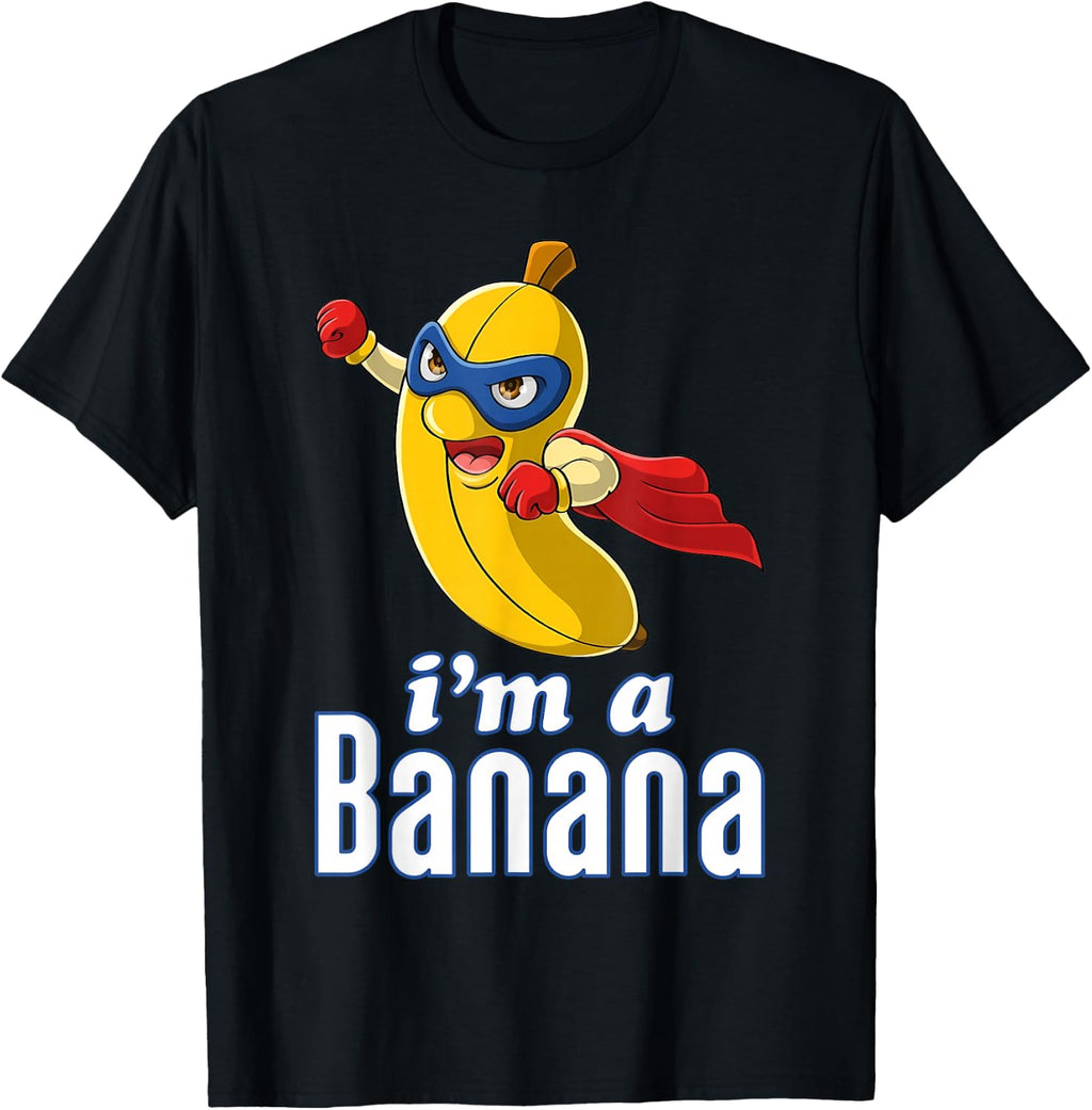 Funny Banana Superhero Cartoon Fruit Hero Costume T-Shirt