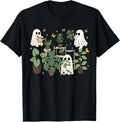 Ghost Plant Lady Retro Halloween Plants Spooky Mom Women T-Shirt