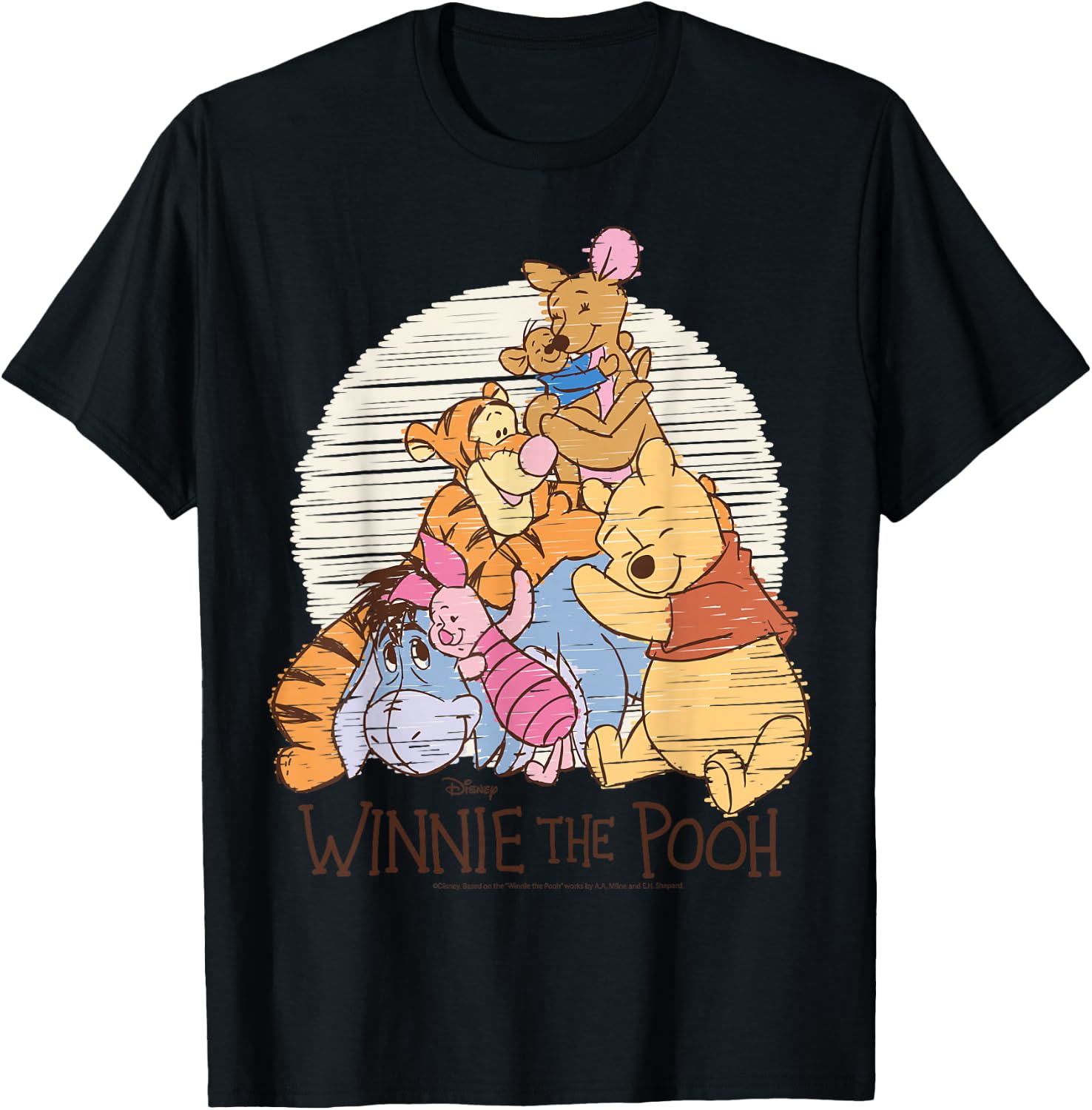 Winnie The Pooh - Pooh Eeyore Piglet Tigger Kanga Roo Hug T-Shirt