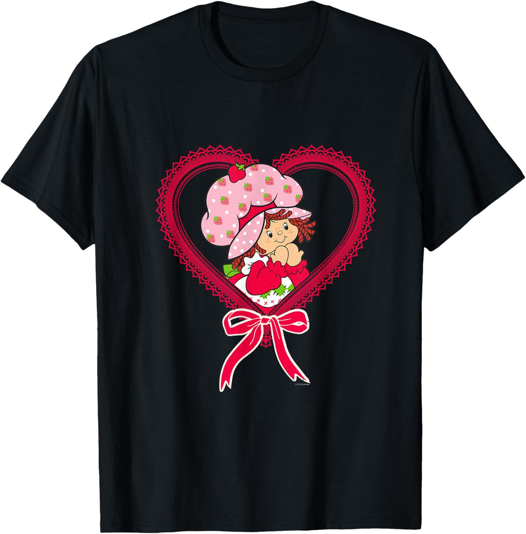 Strawberry Shortcake Valentine's Day Heart With Lace And Bow T-Shirt