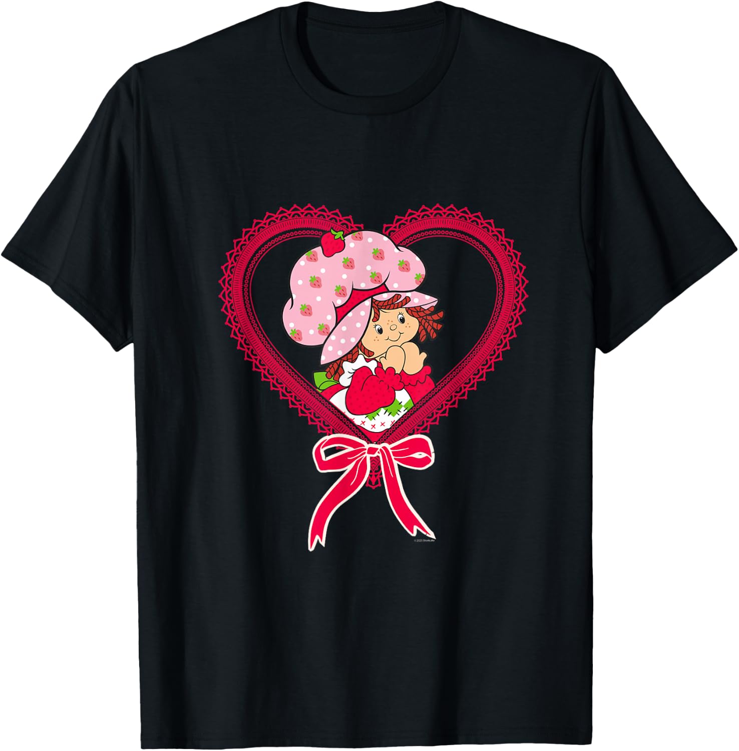 Strawberry Shortcake Valentine's Day Heart With Lace And Bow T-Shirt