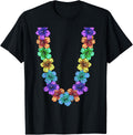Colorful Flower Chain Tropical Summer Vacation Hawaii Lei T-Shirt