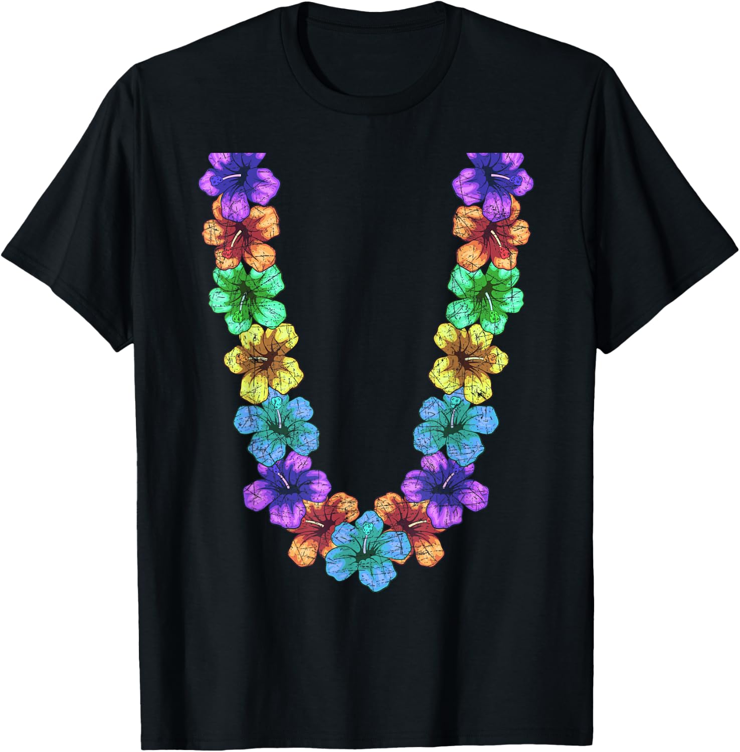 Colorful Flower Chain Tropical Summer Vacation Hawaii Lei T-Shirt