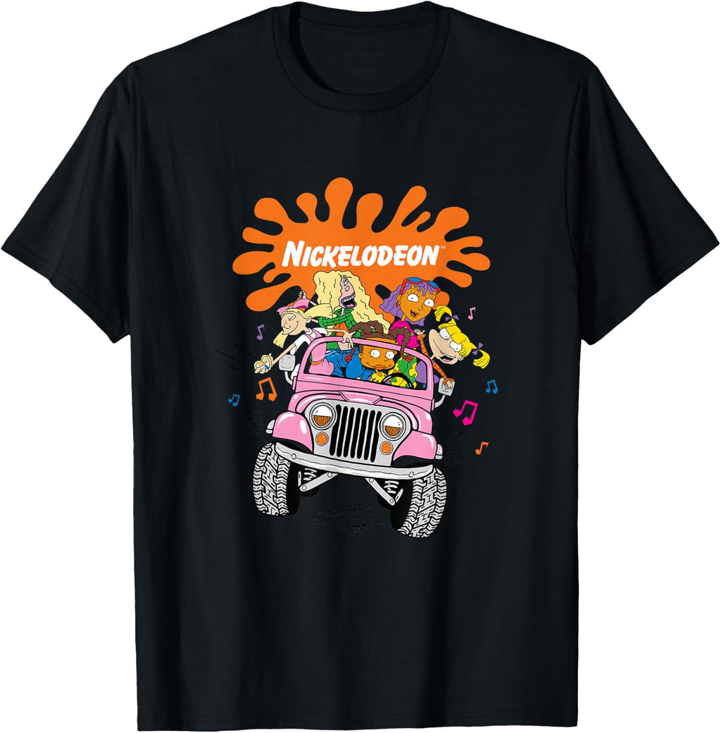 Nickelodeon Girls Jeep Ride Fun 90s Cartoon Vibes T-Shirt