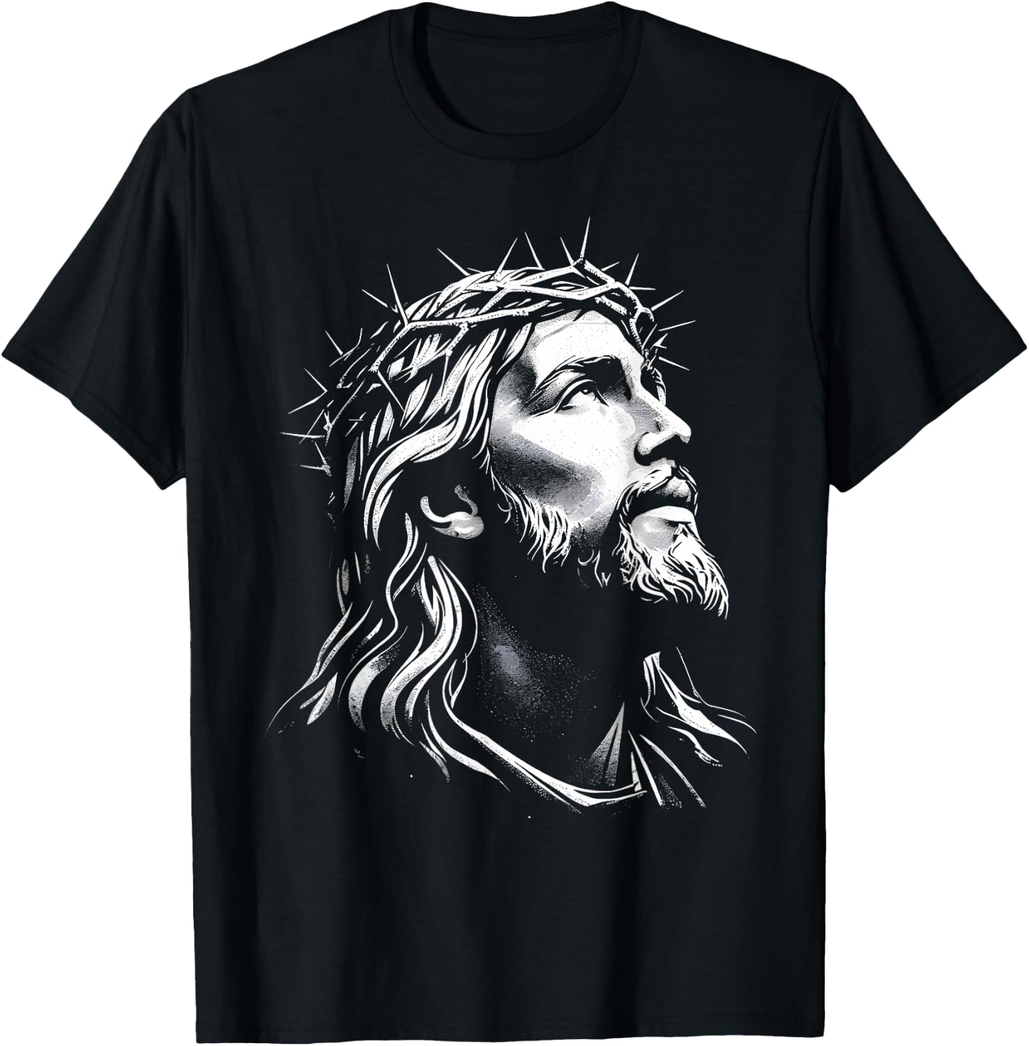 Jesus Christ Face with Crown of Thorns God Bible T-Shirt