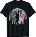 Bigfoot American Flag Sasquatch Patriotic 4th of July T-Shirt