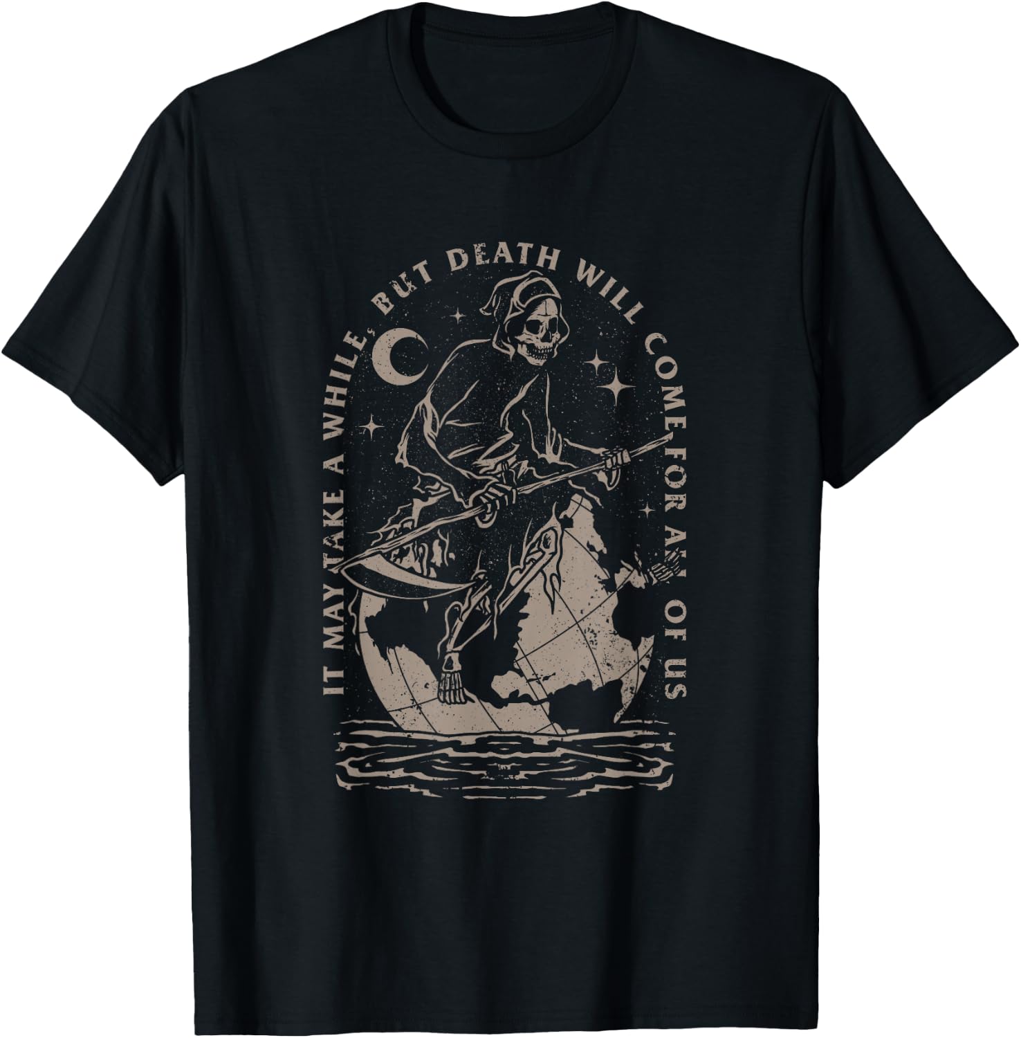 Goth Grim Reaper Shirt Angel of Death Scythe Halloween T-Shirt