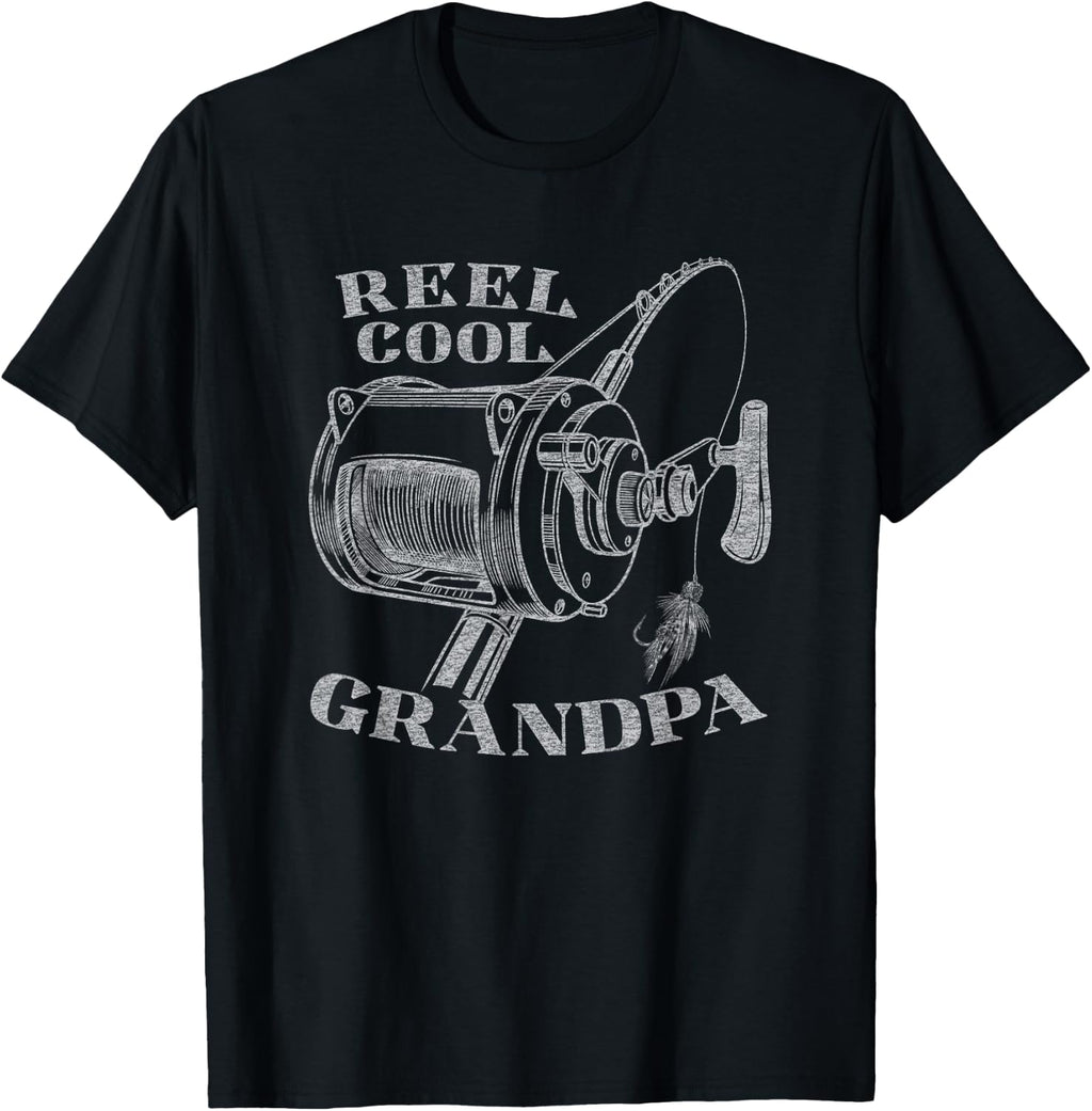 Best Grandpa Funny Reel Cool Grandpa Fishing Graphic T-Shirt