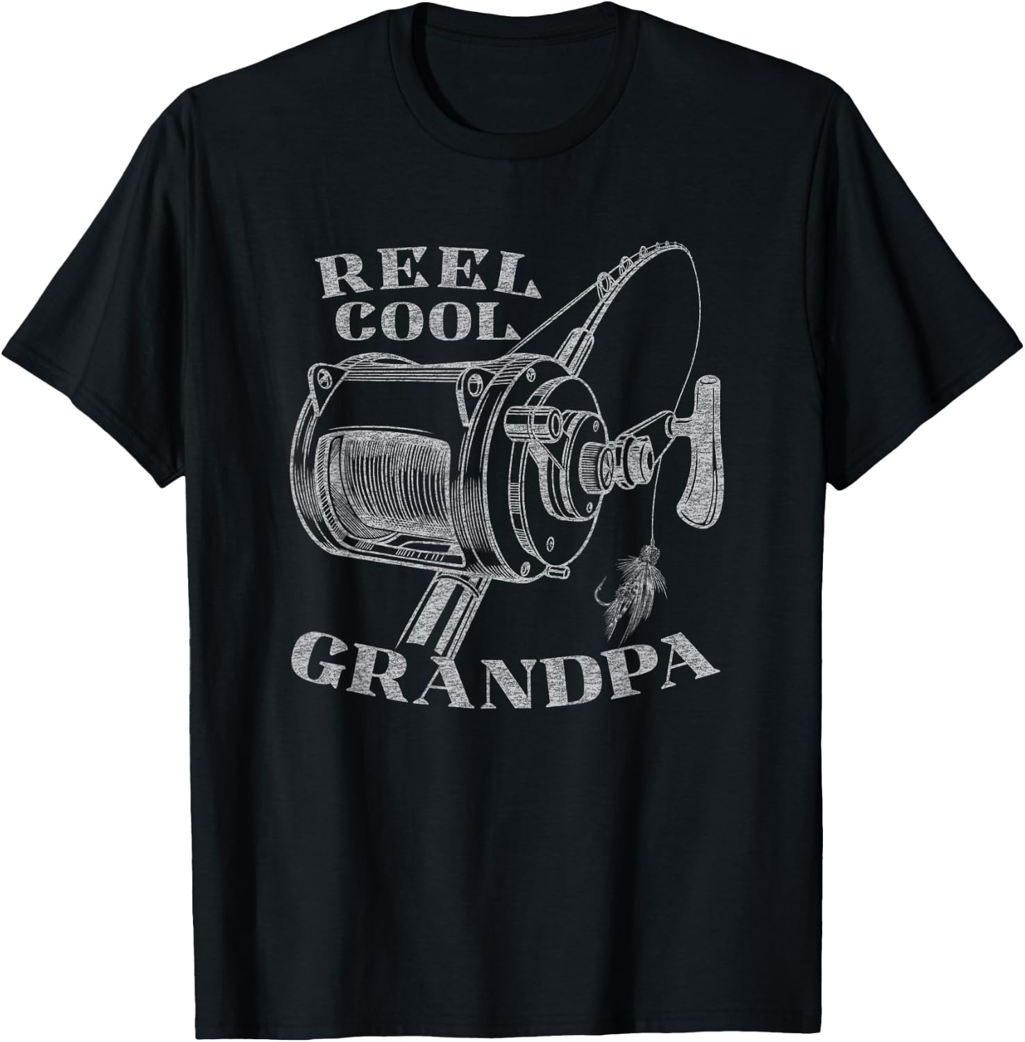 Best Grandpa Funny Reel Cool Grandpa Fishing Graphic T-Shirt