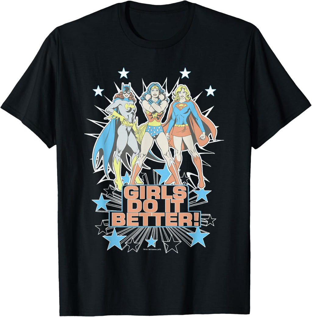 Wonder Woman Supergirl Batgirl Girls Do It Better T-Shirt Small