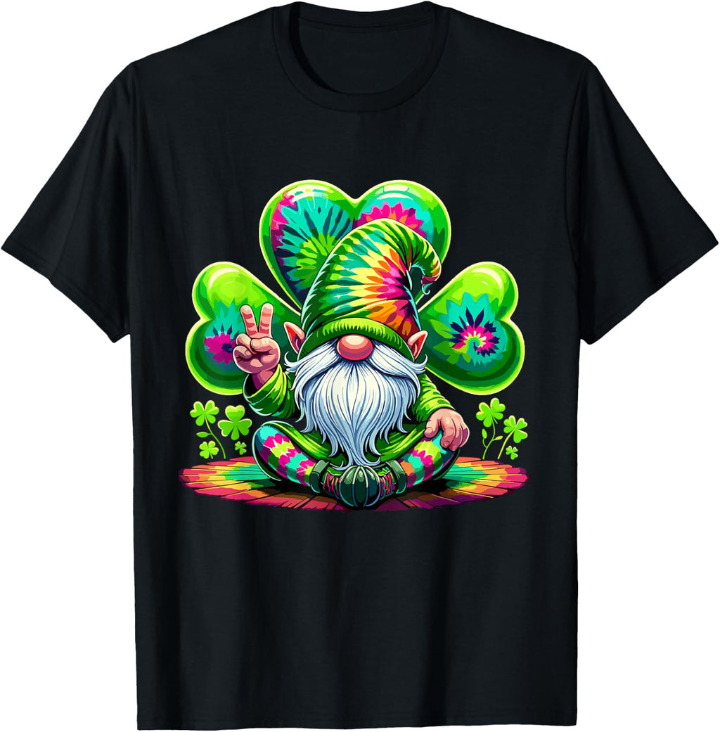 Shamrock Tie Dye Gnome St Patrick's Day T-Shirt