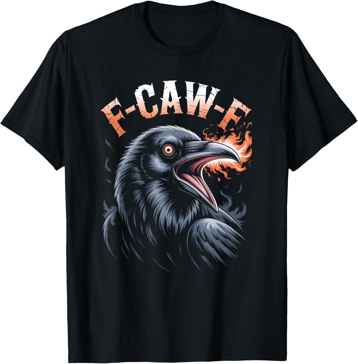 Funny F-Caw-F Crow Gothic Moon Humor Halloween T-Shirt