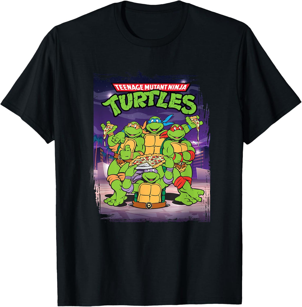 Mademark Black Classic Fit Short Sleeve Teenage Mutant Ninja Turtles Retro T-Shirt