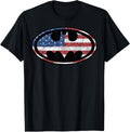 DC Comics Batman Old Glory American Flag Logo T-Shirt