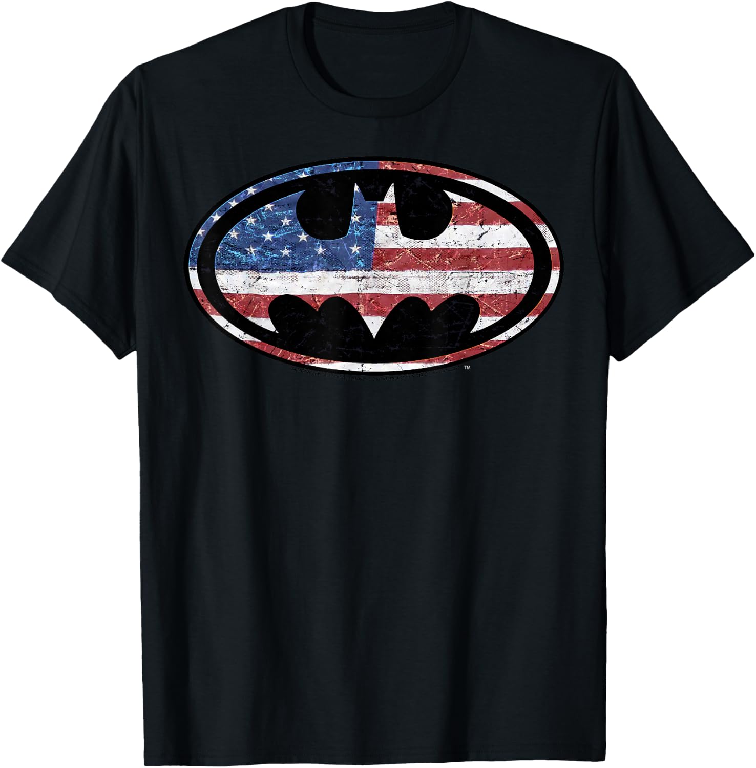 DC Comics Batman Old Glory American Flag Logo T-Shirt