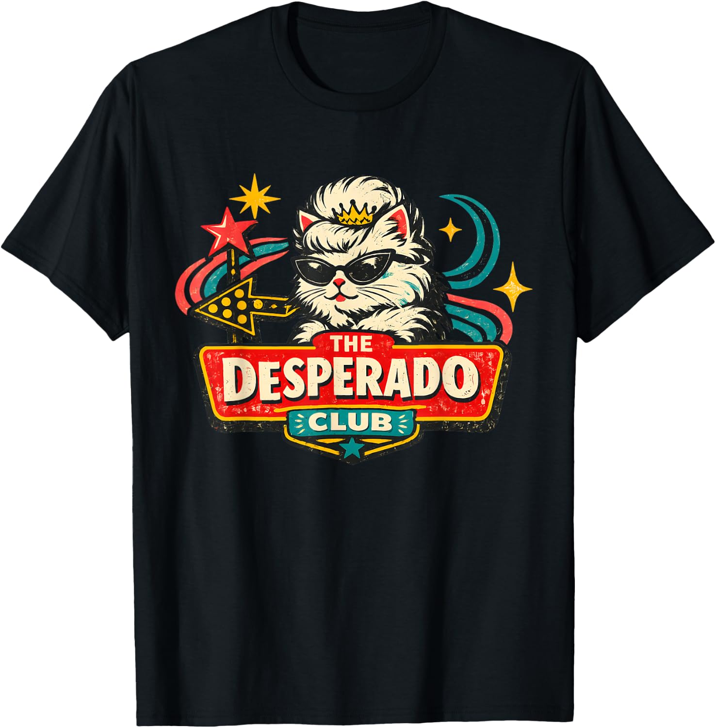 Desperado Club Cat Martini Sunglasses Humor Goddammit Donut T-Shirt