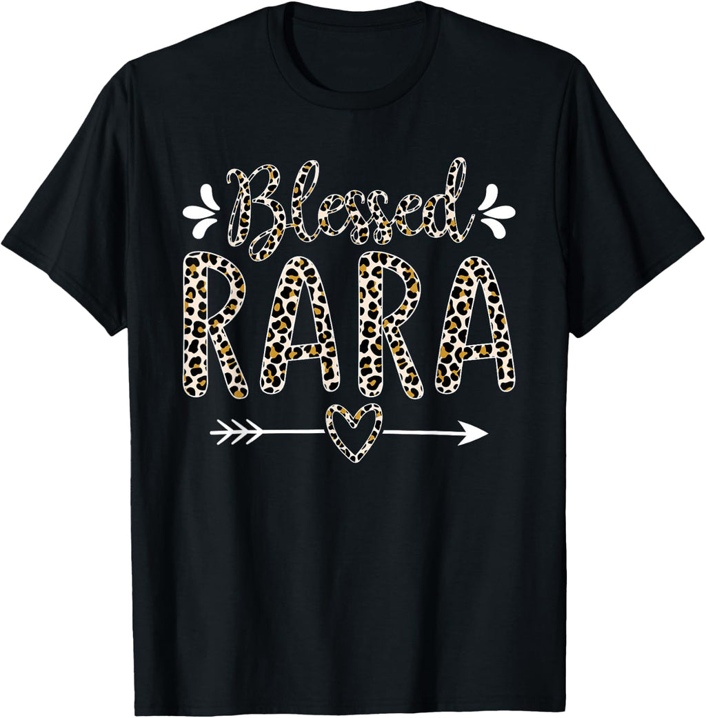 Blessed Rara Grandma Grandmother Cute Leopard Mothers Day T-Shirt