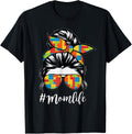 Building Block Messy Bun Mom Life Master Builder Mothers Day T Shirts Tees for Women
