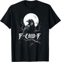 Retro Black Crow F-Caw-F Funny Black Bird moon Gothic Adult T-Shirt