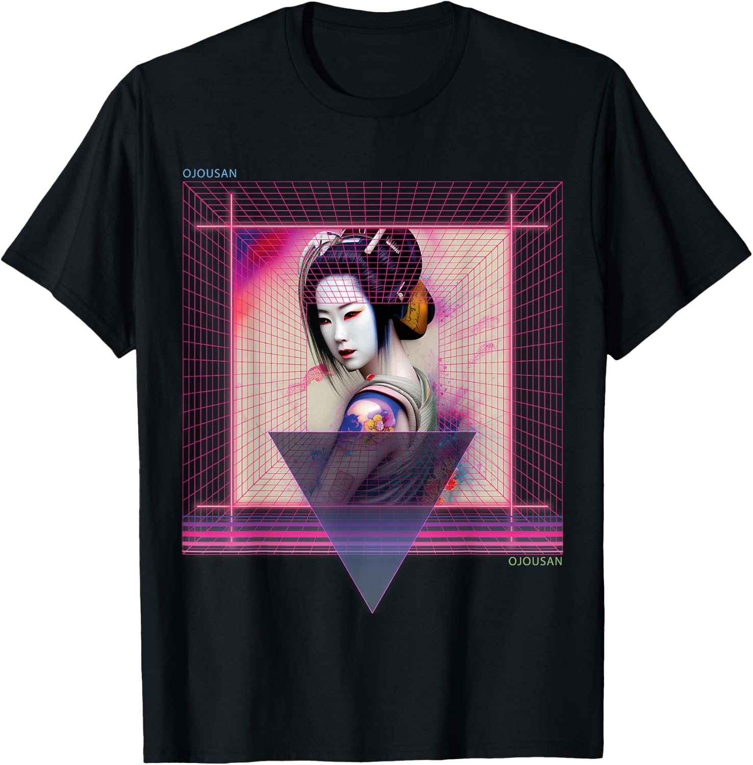 Ojusan Japanese Cyber Geisha Punk Vaporwave 80s T-Shirt
