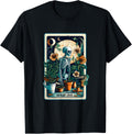 Plant Lover Gardener Tarot Card Halloween Skeleton Moon T-Shirt