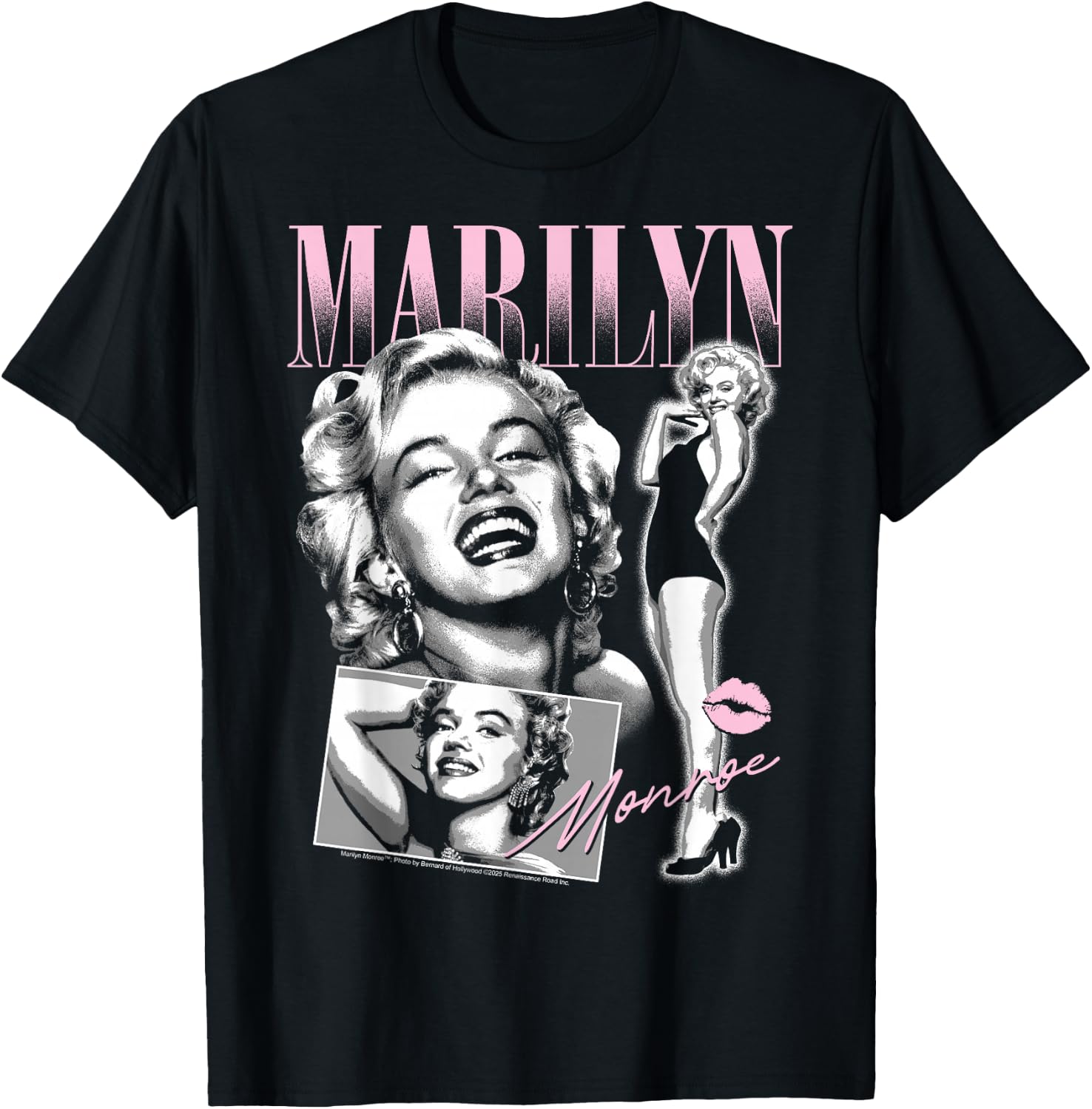 Marilyn Monroe - Retro Portrait Collage Design T-Shirt