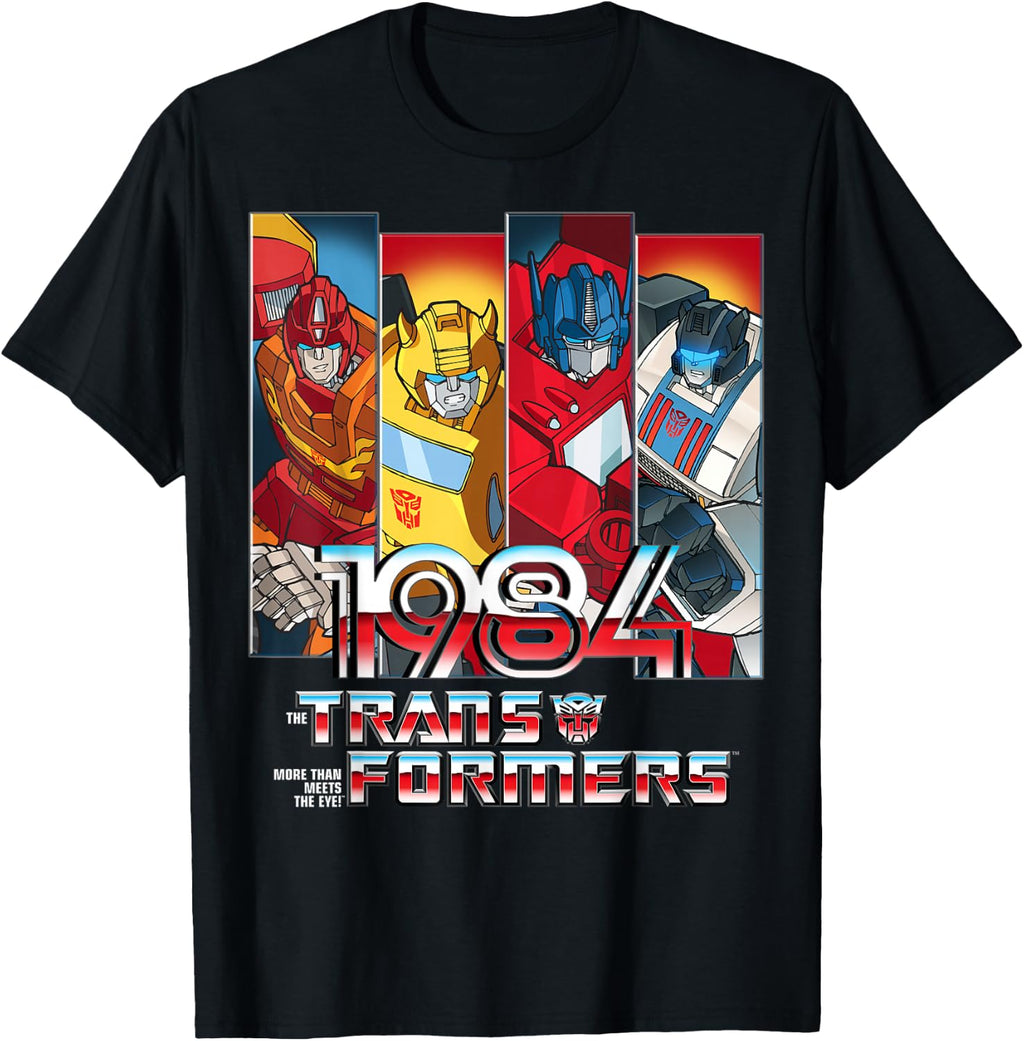 Transformers 1984 Vintage Autobots Panels Graphic Tee T-Shirt
