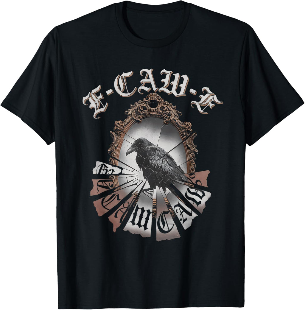 Black Crow Tshirt F Caw F Funny Black Bird Moon Gothic Humor T-Shirt