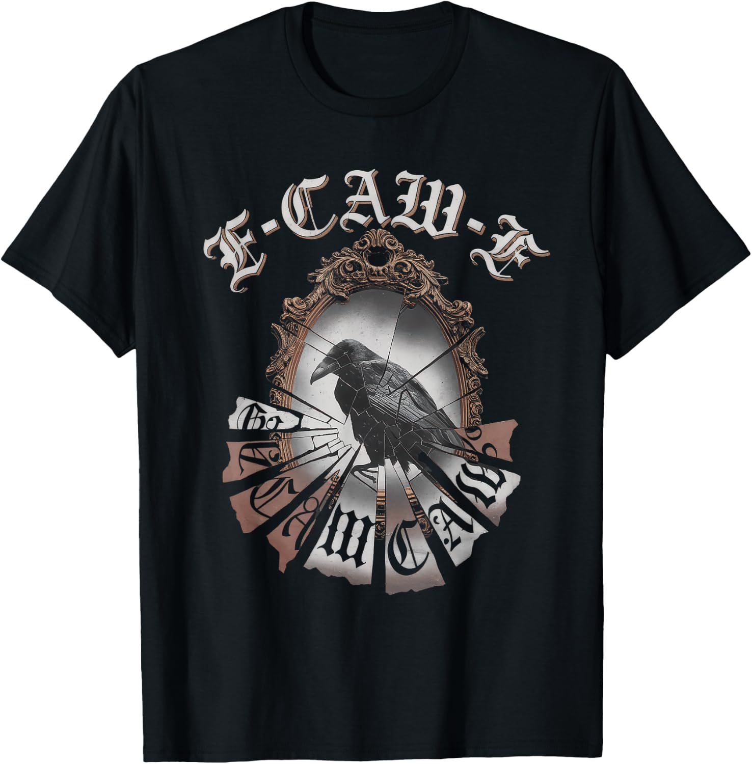 Black Crow Tshirt F Caw F Funny Black Bird Moon Gothic Humor T-Shirt