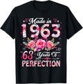 63 Year Old Made in 1963 Floral 63rd Birthday Women T-Shirt
