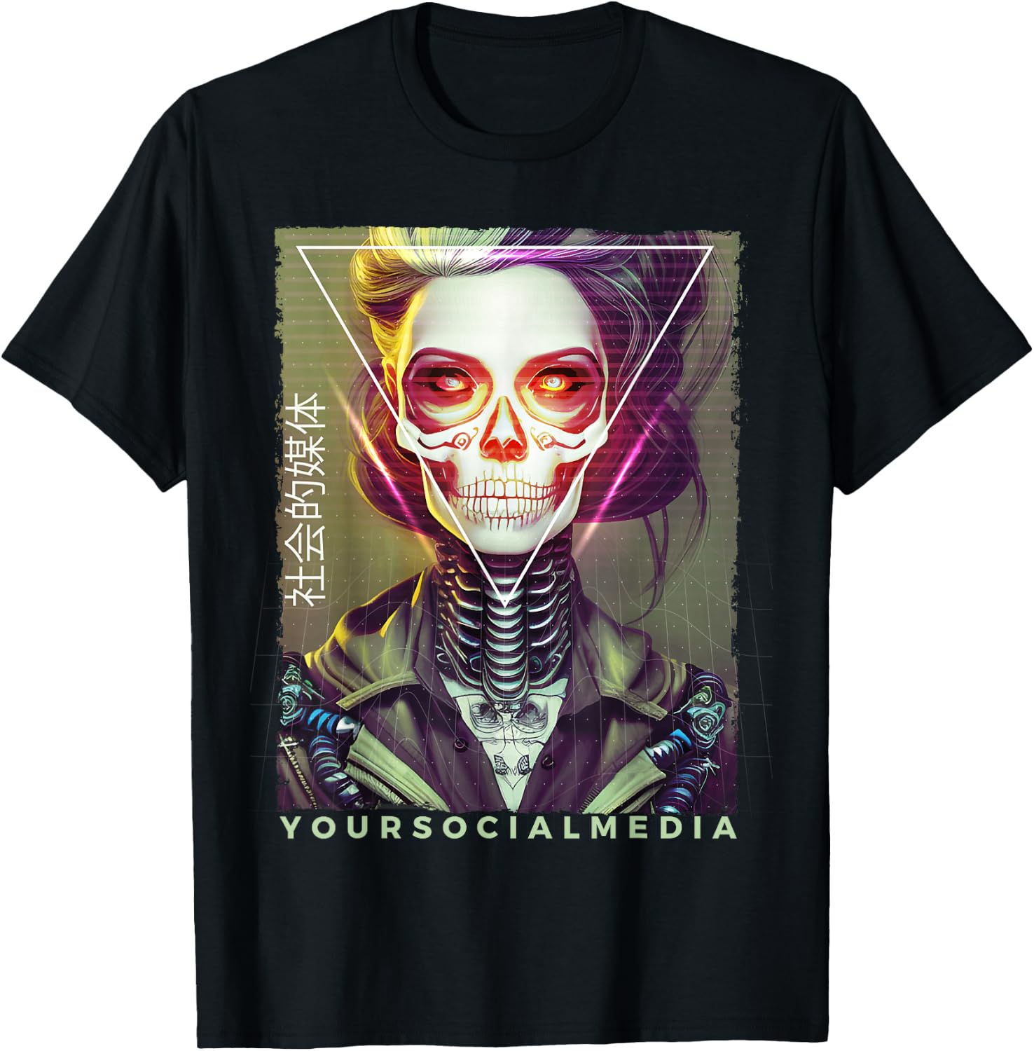 Japanese Cyberpunks Anime & Manga Skull Vaporwave T-Shirt