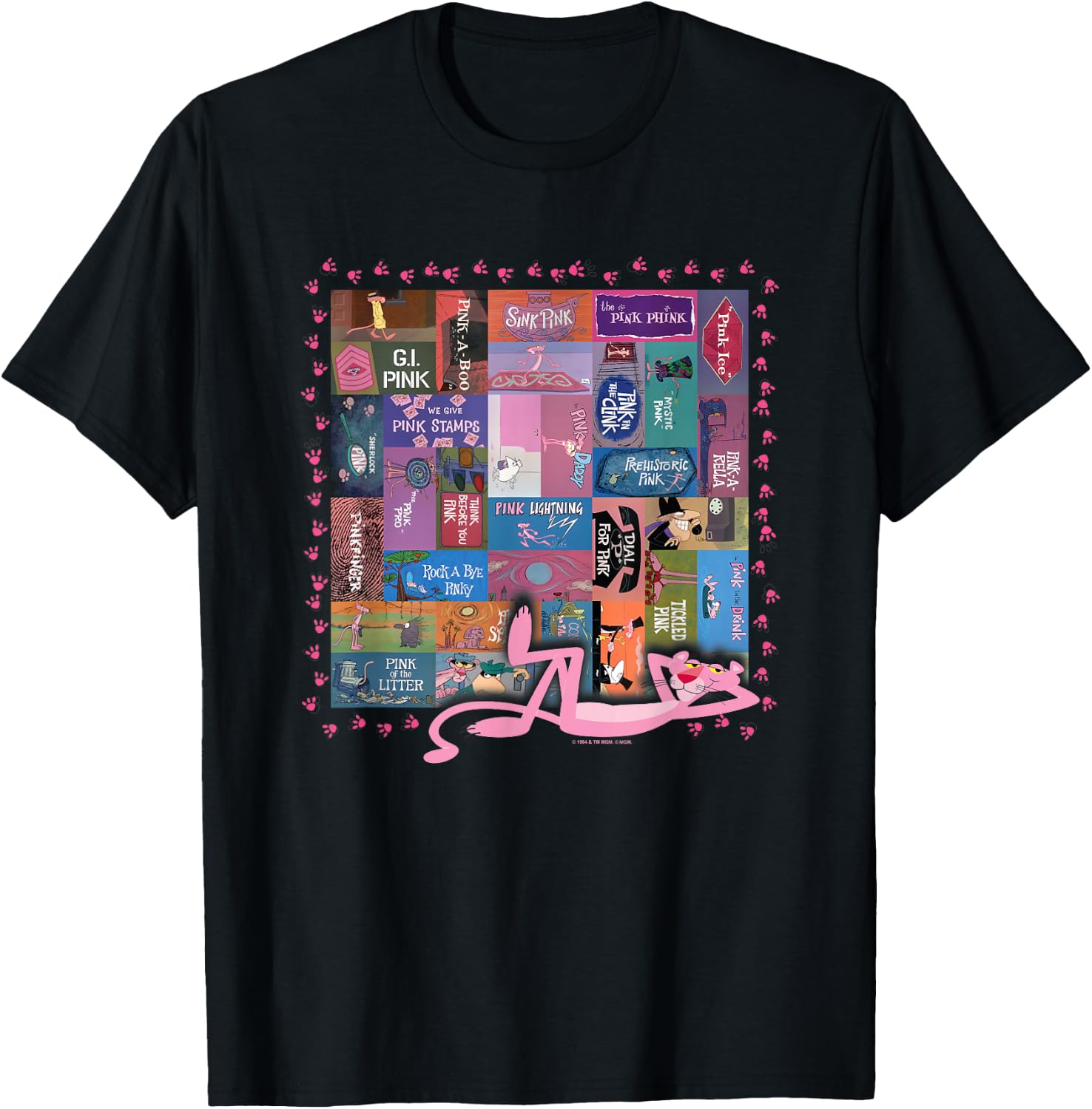 Pink Panther Vintage Titles T-Shirt Small