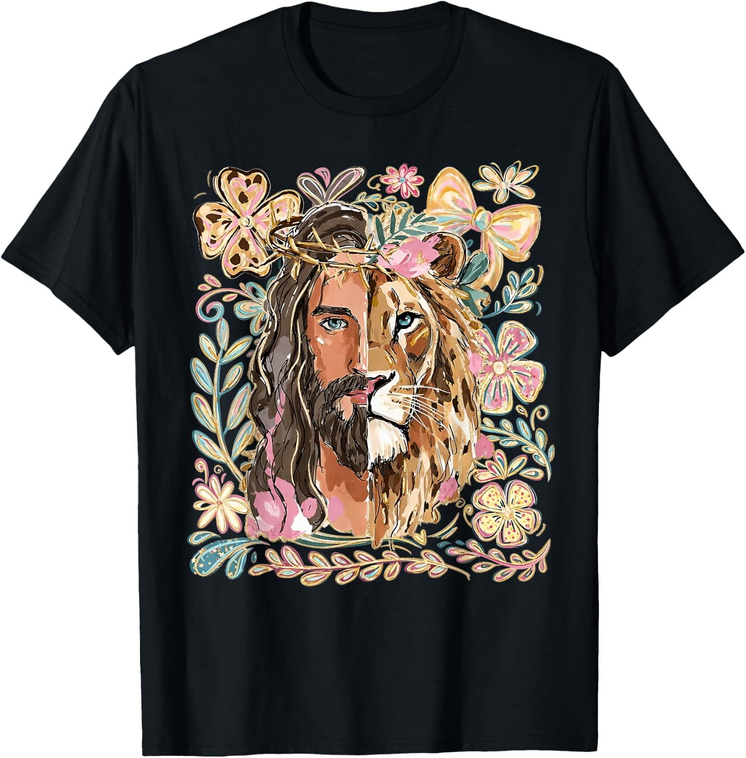Lion Jesus is King Christian Faith Bible Verse Men Women T-Shirt