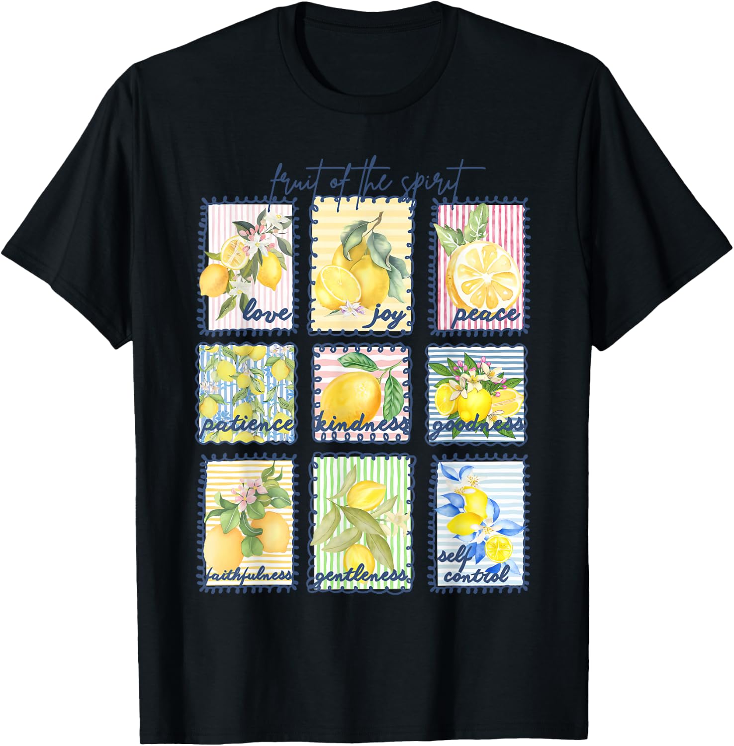Fruit of The Spirit Postage Stamp Lemon Christian T-Shirt