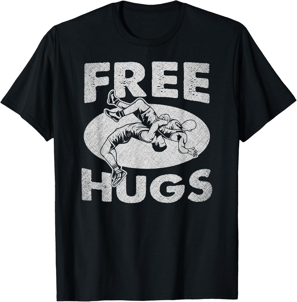 Wrestling - Funny Free Hugs Wrestling T-Shirt