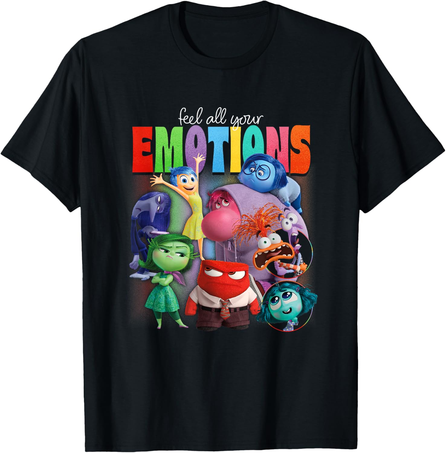 Disney Pixar Inside Out 2 Feel All Your Emotions Vintage T-Shirt