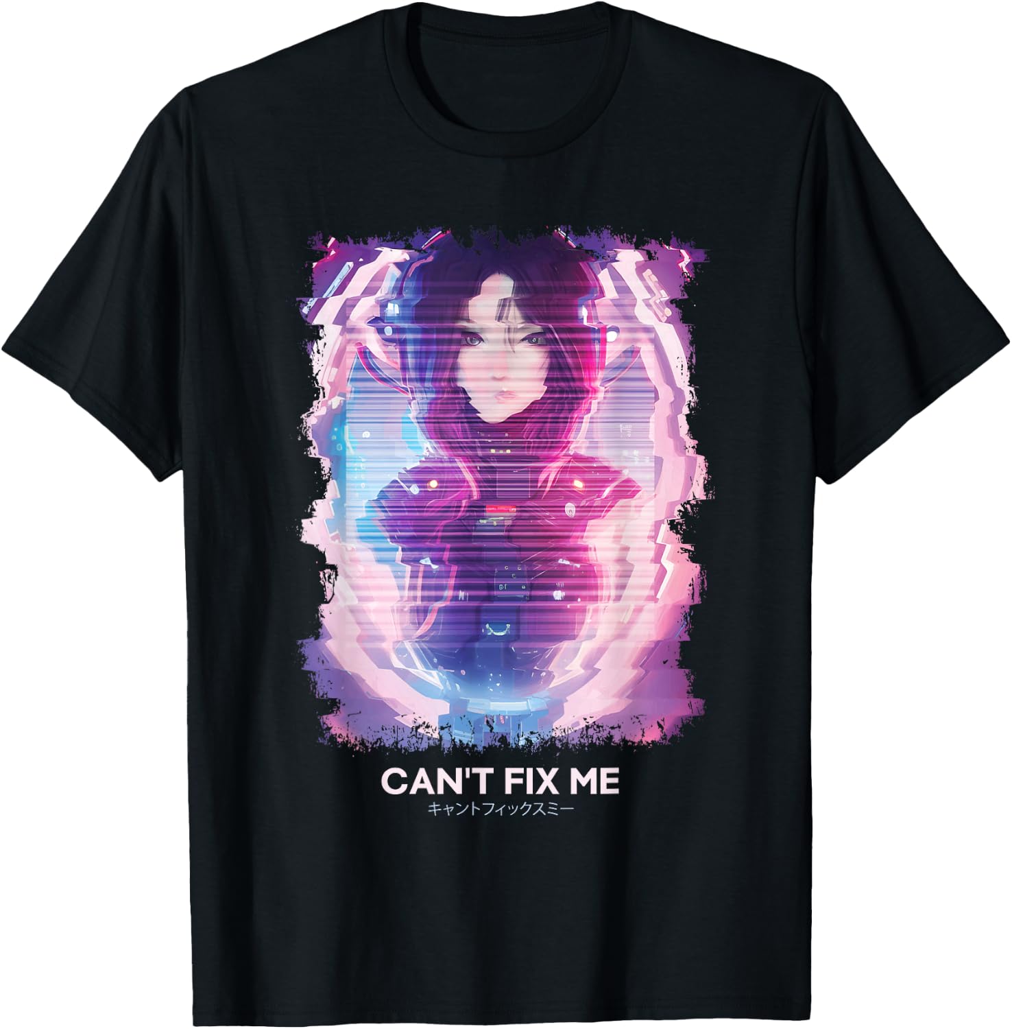 Sad Vaporwave Glitch Girl Japanese Anime Manga Soft Grunge T-Shirt