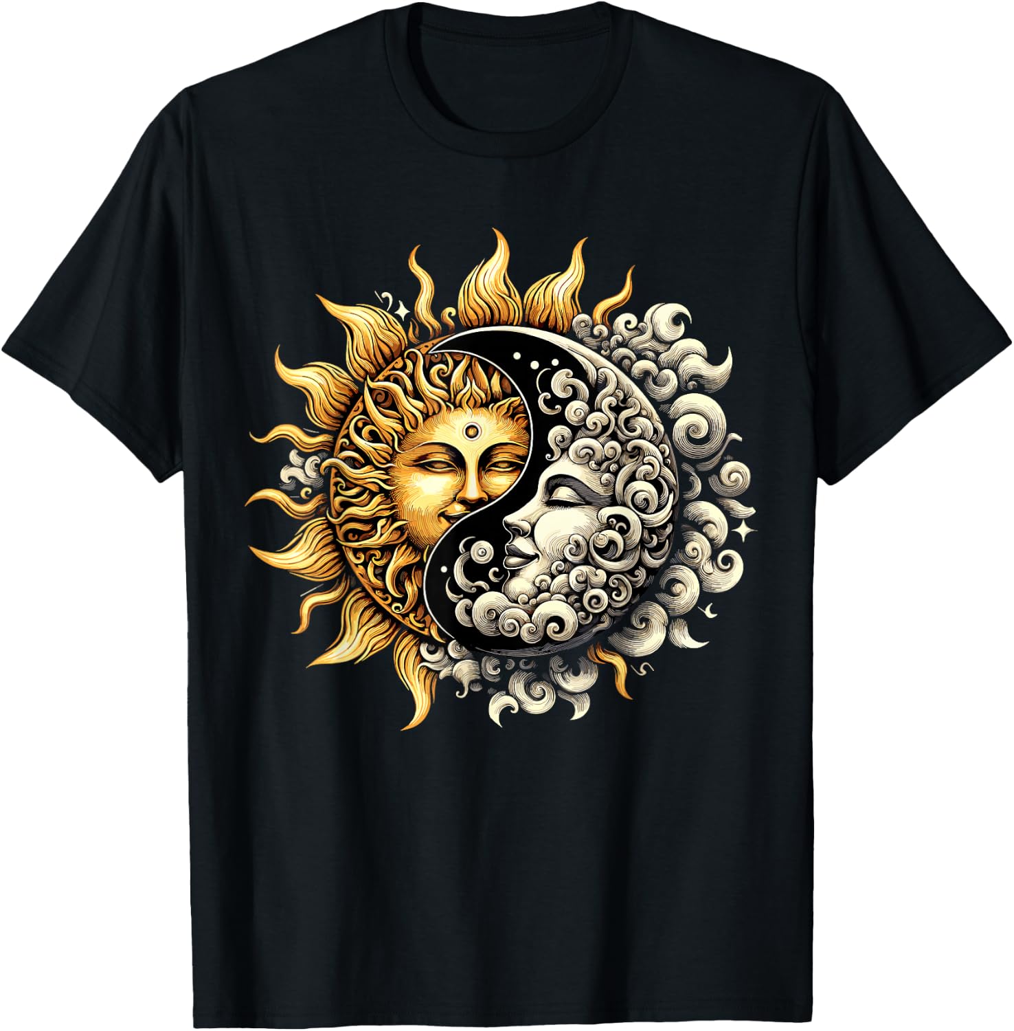 Sun and Moon Yin Yang T-Shirt