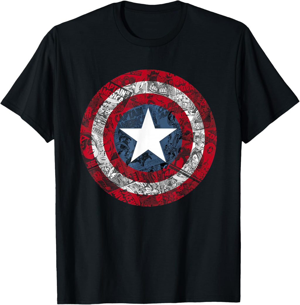 Marvel Captain America Avengers Shield Comic T-Shirt
