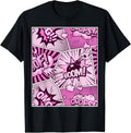 Comic Book Pink Color Graphic T-Shirt