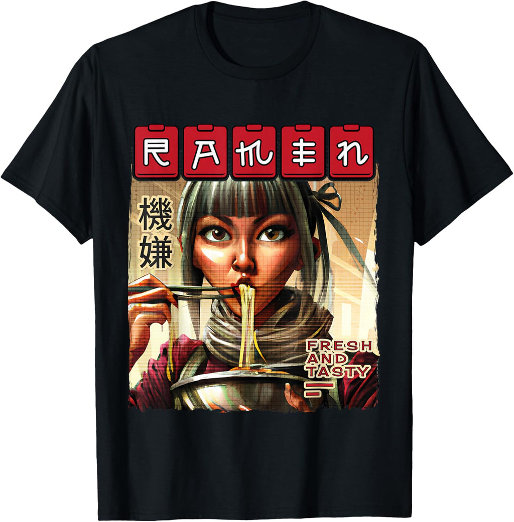 Cyberpunks Ramen Waifu Japanese Anime & Manga Vaporwave T-Shirt