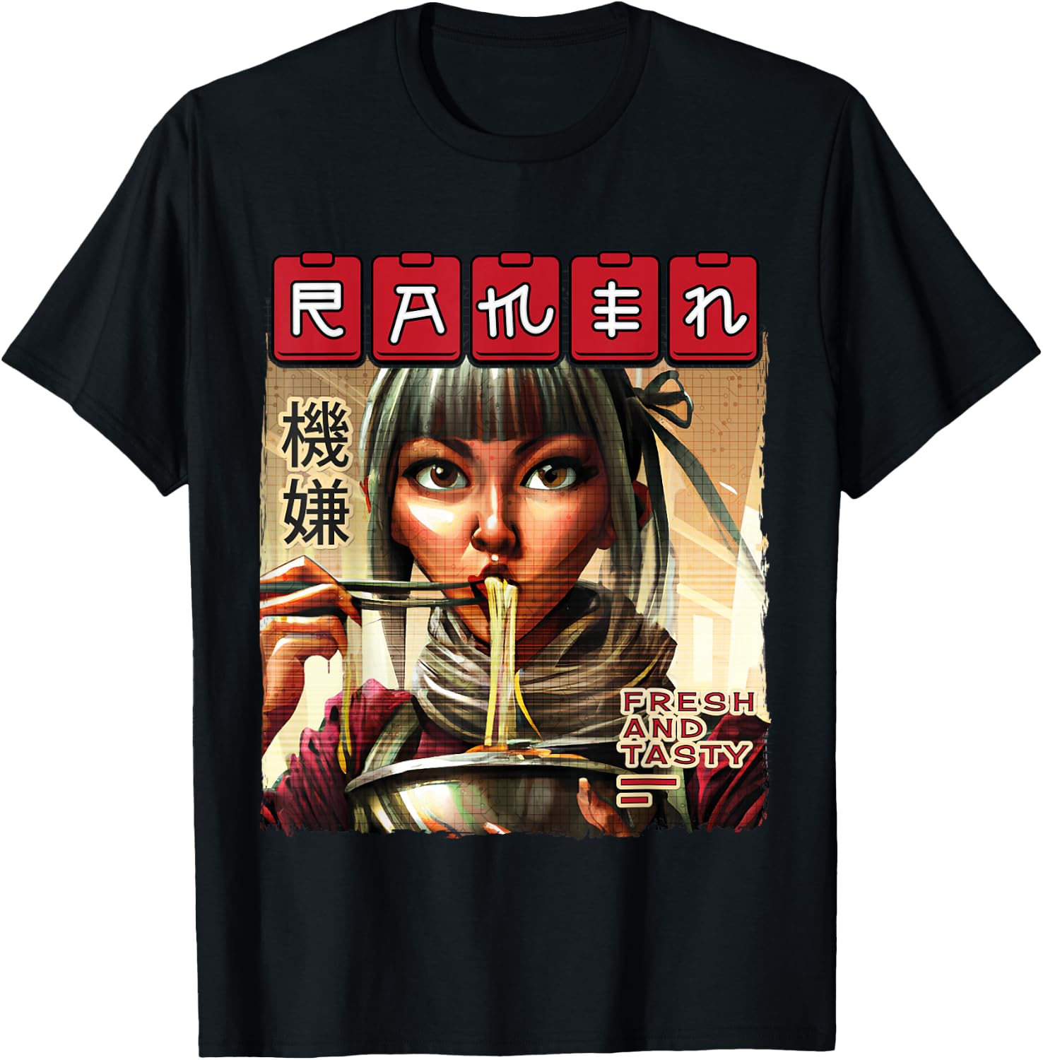 Cyberpunks Ramen Waifu Japanese Anime & Manga Vaporwave T-Shirt