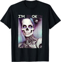 Futuristic Cyber Skull Punk Japanese Vaporvave Glitch Otaku T-Shirt